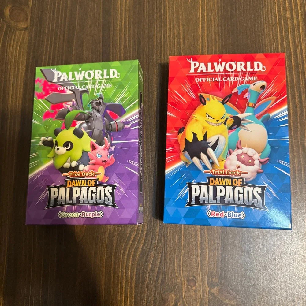 NIB Palworld TCG Dawn of Palpagos Trial Decks Red Blue Green Purple 1st Edition
